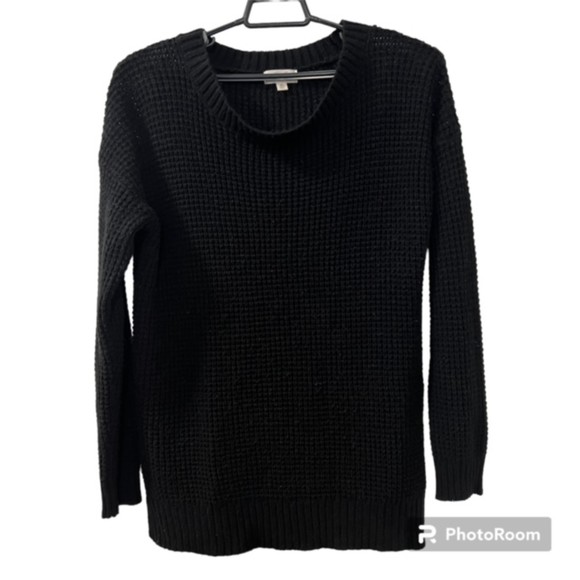 Riah Fashion Womens Black Crewneck Pullover Tunic Knit Sweater Size XL - Picture 1 of 10